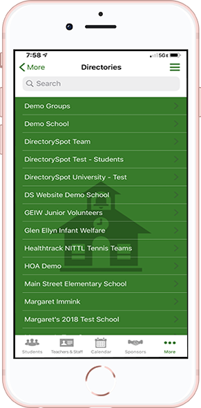 DirectorySpot Church directories on smartphone