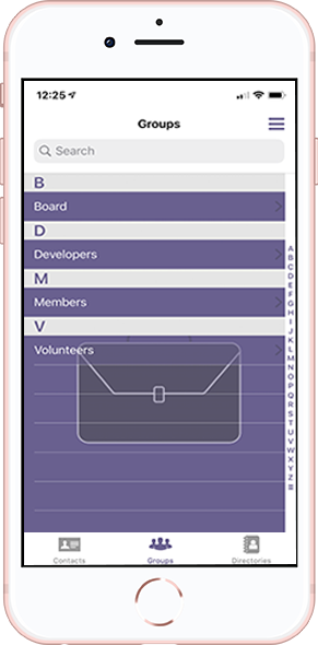 DirectorySpot groups on smartphone